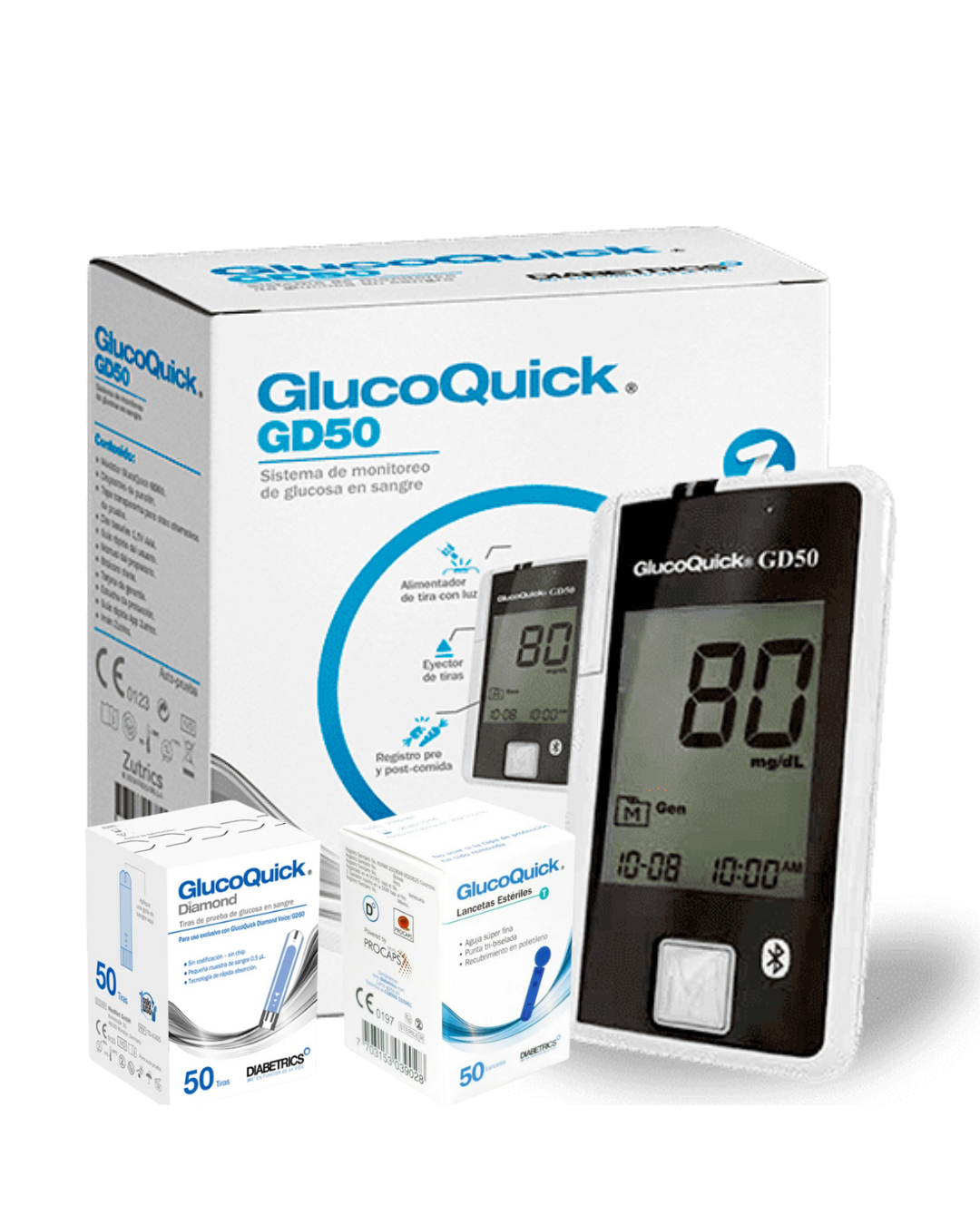 KIT DE GLUCOMETRIA GLUCOQUICK GD50