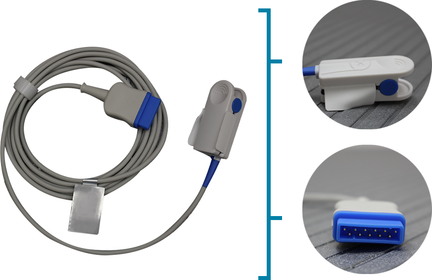 SENSOR SPO2 ADULTO GE MEDICAL 11 PINES REF: P9310K, MARCA: MEDKE